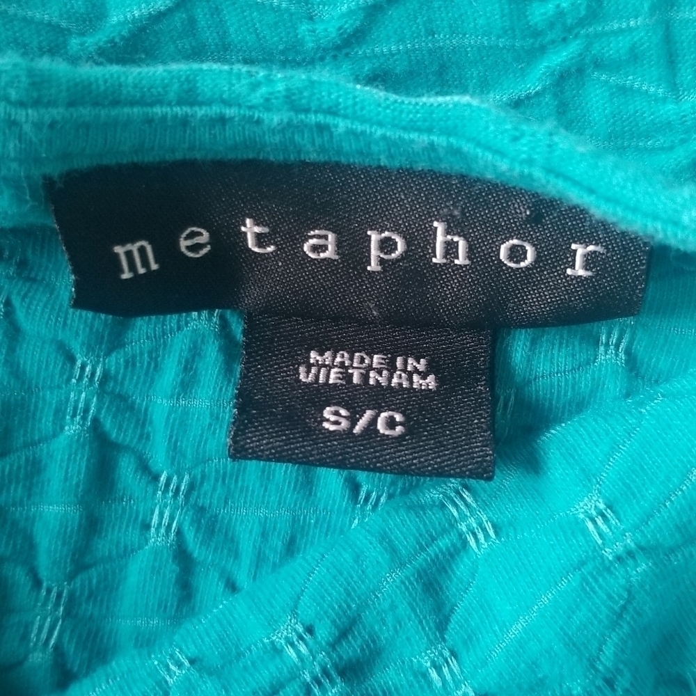 Metaphor Fit and Flare Mini Dress. Teal Blue. Flattering. Size Small. - Picture 4 of 5